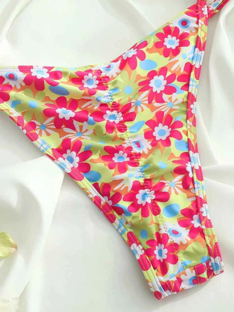 ZRTAK Leopard Swimwear Sexy Bikinis Patchwork Swimsuit Women 2025 Bathing Suit Print Bikini Sets Solid Beachwear Cup