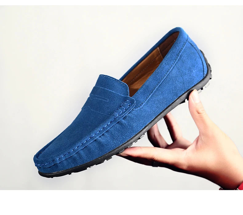 Men Casual Shoes Fashion Suede Leather Men Loafers High Quality Moccasins Slip On Men's Flats Lightweight Driving Shoes 38-47