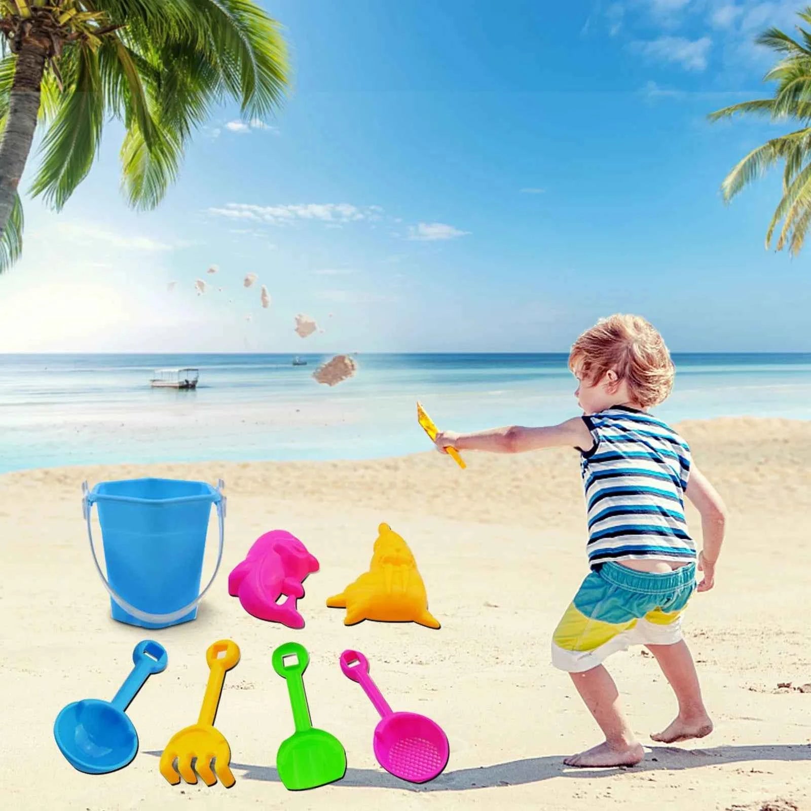 Toys For Children Beach Toy Set for Children - 7 Piece Fun Summer Outdoor Sandpit Play Gifts