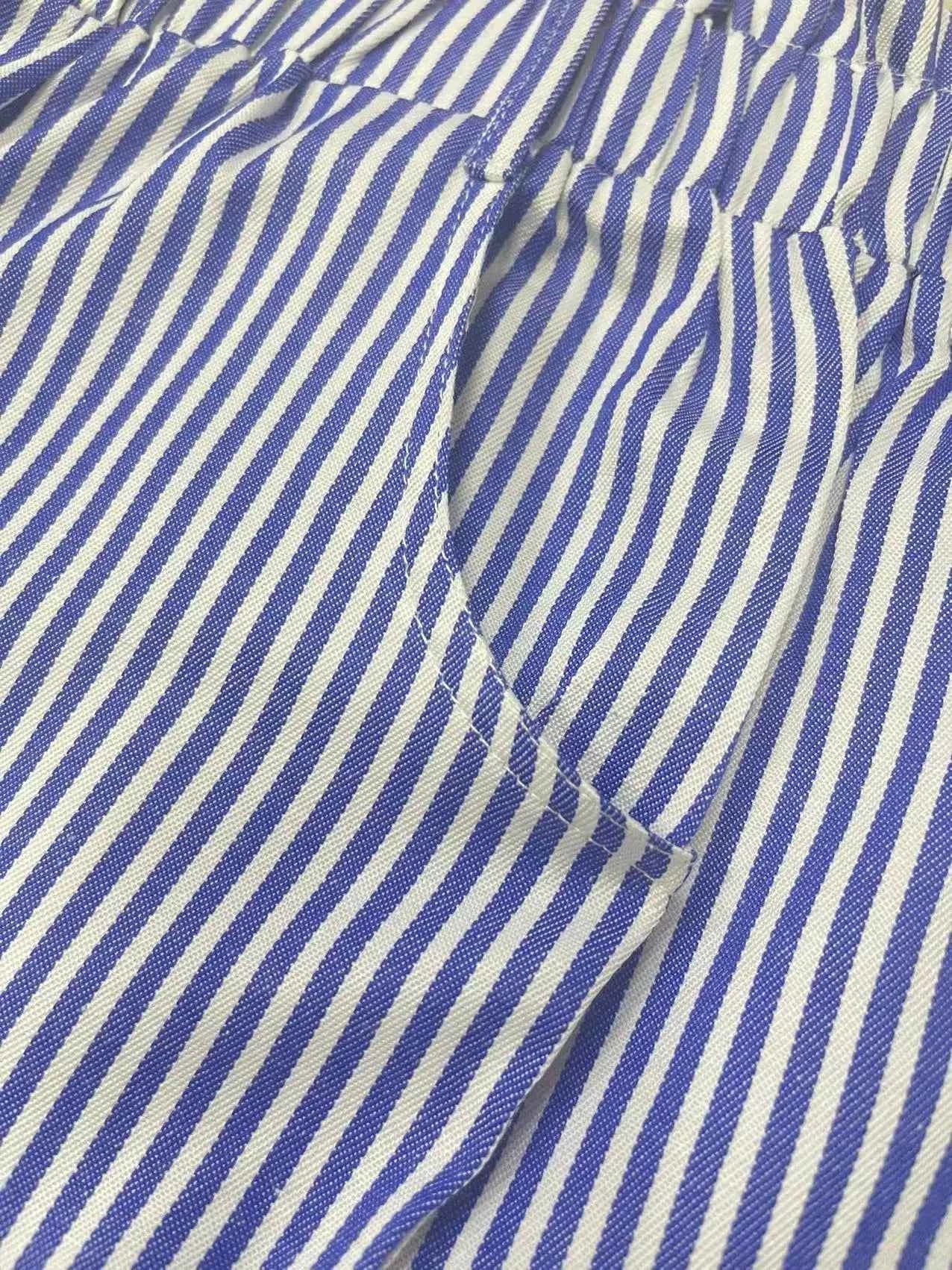 New summer casual pocket striped casual shorts women's wear