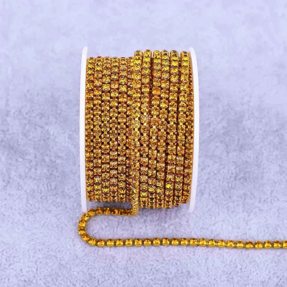 All Color Claw Chain Electrophoresi Rhinestones Trim Stone Gold Diamond Strass Decorative Applique Crystal Trimmings For Dresses