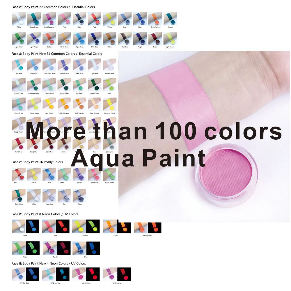 2025New 30g/pc Purple and Blue Water Based Face And Body Painting Non-toxic Professional Makeup Pigment For Halloween Costume