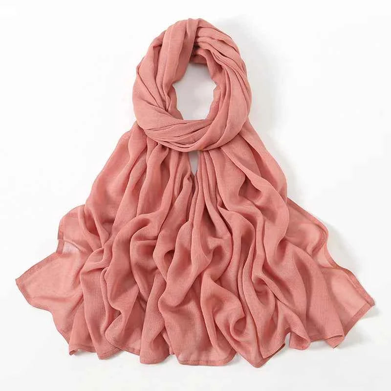 New Muslim Hijabs for Women Scarf Thin Plain Shawls Femme Musulman Soft Viscose Rayon Headscarf Islamic Turban Headband 190x85cm