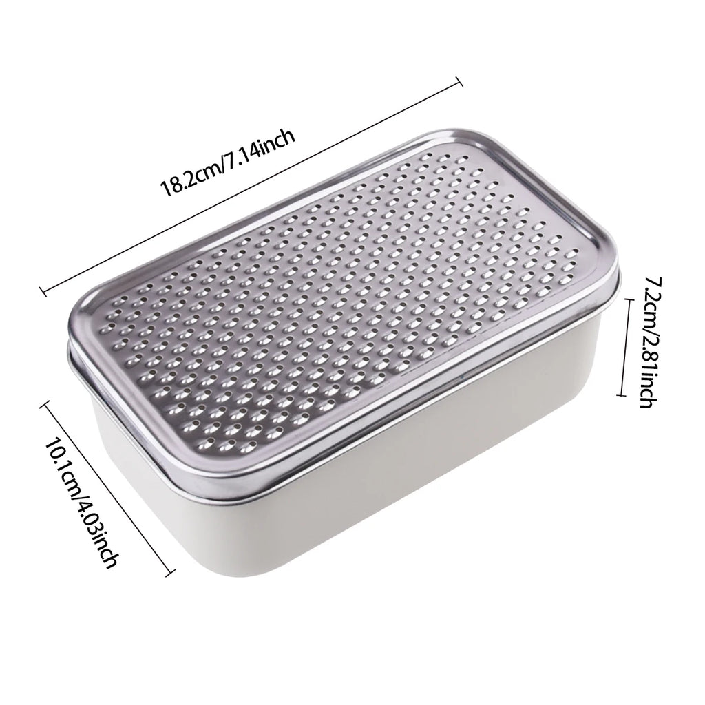 Cheese Grater 2 In1 Fruit Vegetable Chopper Onion Choppers with Container Stainless Steel Rectangle Box Graters Cheese Grater