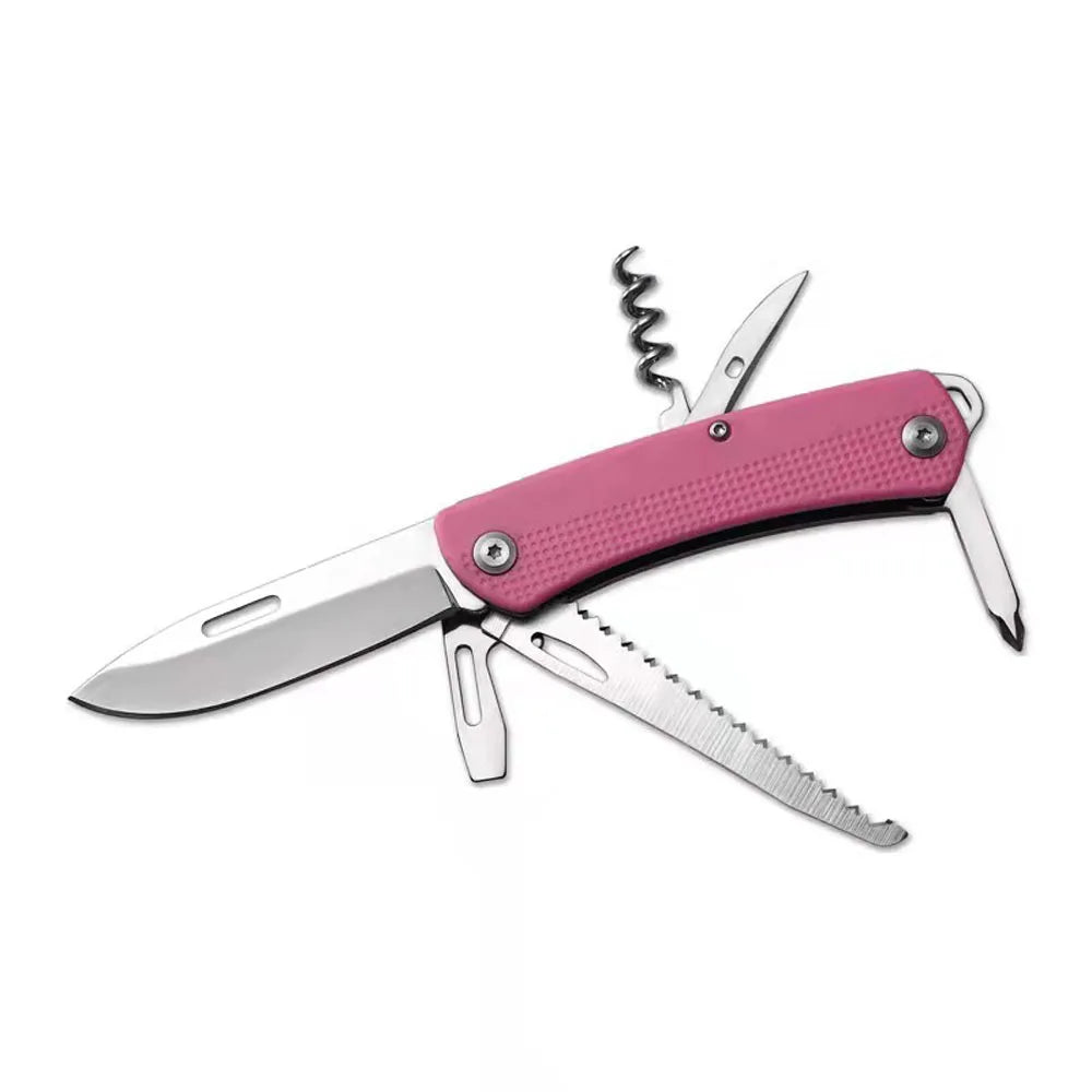 Pink Folding Knife Multipurpose Tools Self Defense Hunting Tactical Pocket Knife Survival Gear Camping Equipment EDC Hand Tools