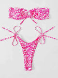 ZTVitality Zebra Bikini Print Sexy Bikinis 2023 New Arrival Padded Bra Bandage Low Waist Swimsuit Female Swimwear Women Biquini