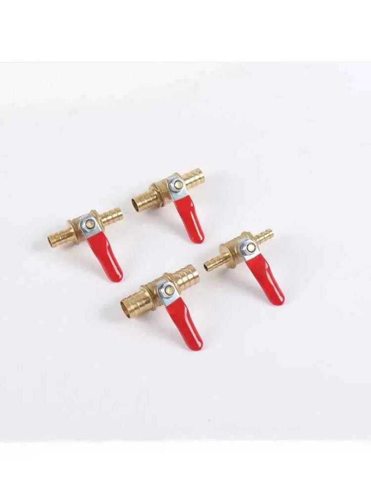 1/4 6mm 8mm 10mm12mm Ball Faucet Shutoff Ball Valve Hose Barb Inline Water Oil Air Gas Fuel Line Small Brass Ball Valve