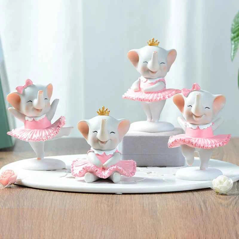 Happy Dancing Elephant Room Decor Home Decorations Cartoon Cute Elephant Ornament Home Decoration Accessories Desk Decoration