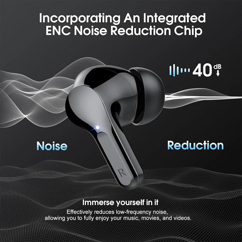 Wireless Bluetooth Earbuds With ENC Mic & LED Display