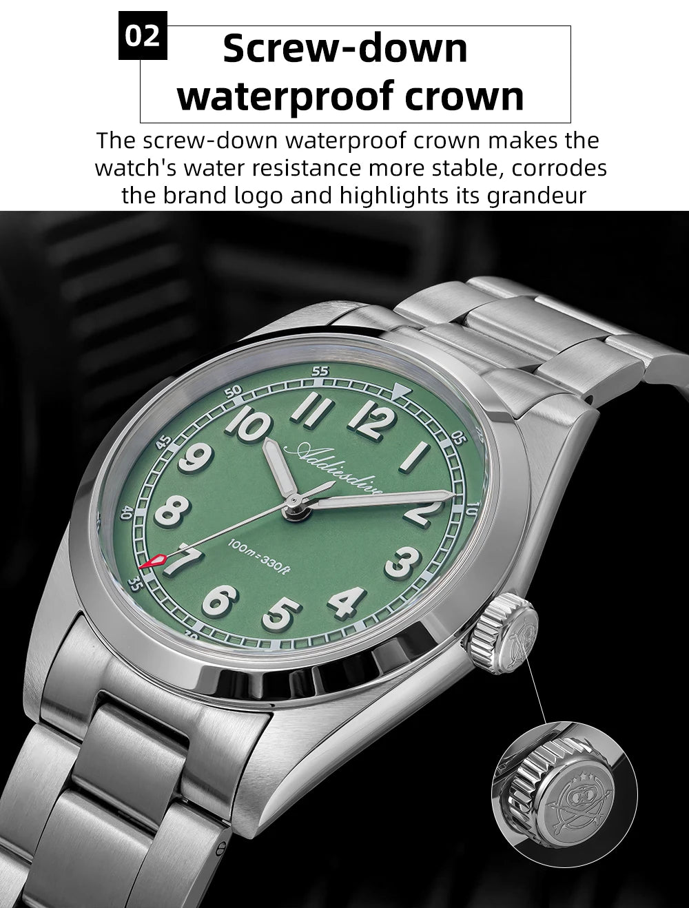 ADDIESDIVE Top Brand Mens Quartz Watch Sapphire Crystal  BGW9 Luminous Waterproof 100m Waterproof Vintage Watches NEW Ultra-thin
