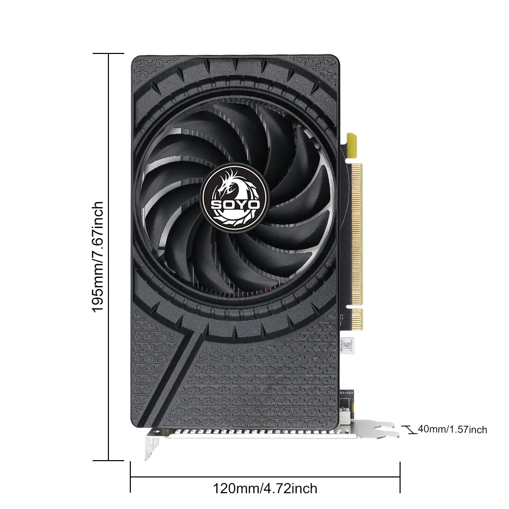 SOYO AMD Radeon R9 370 4G Graphics Card GDDR5 Video Memory 256Bit Gaming Card PCIE3.0x16 DP DVI for Desktop Computer Host
