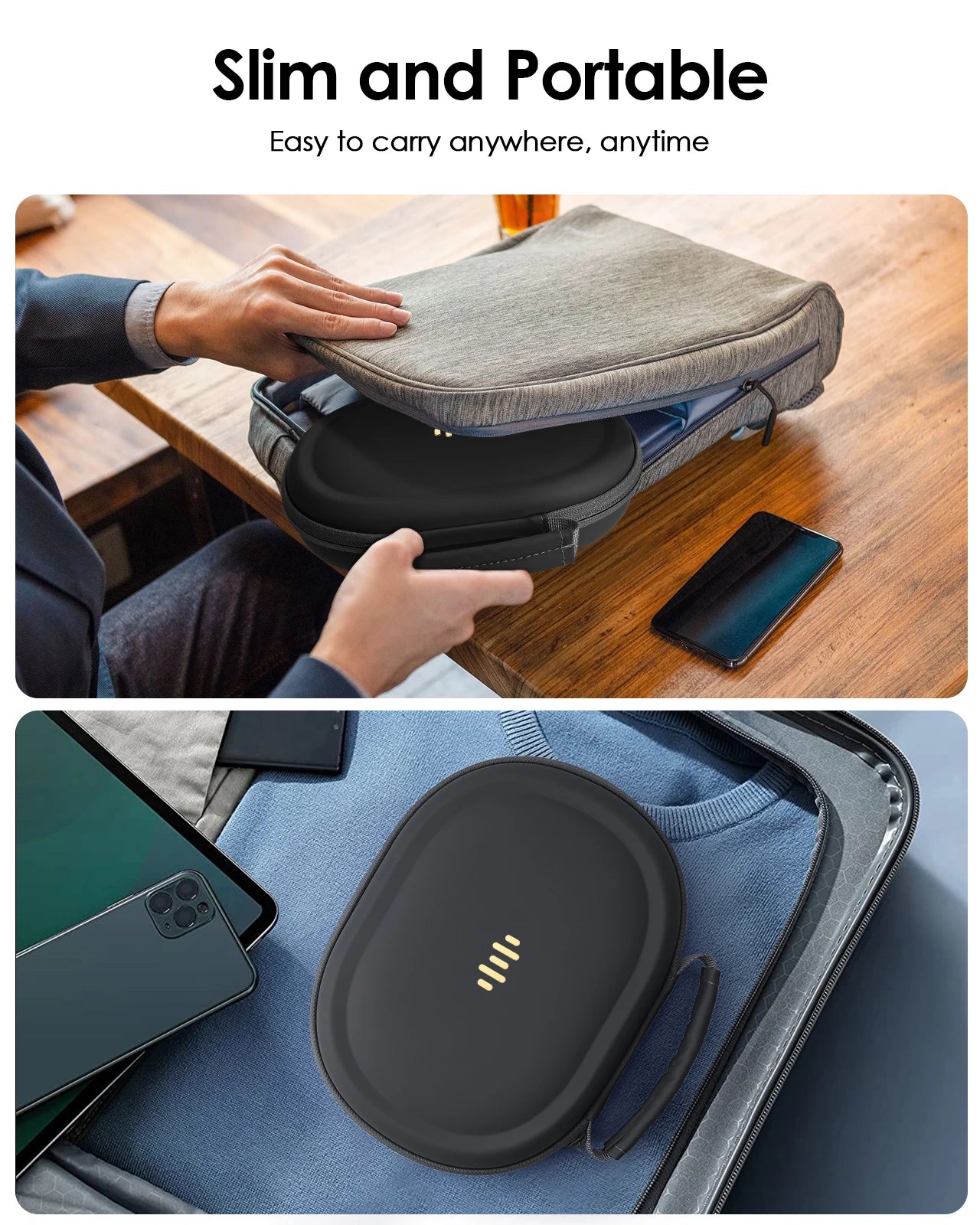 Headphone Case for Bose Quietcomfort/JBL Tune 720BT/520BT/510BT/Live 770NC/460NC, Upgrade PU Universal Travel Organizer Bag