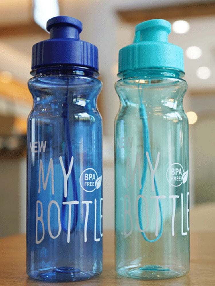 550ml Portable Plastic Water Bottle, Transparent Water Cup, Clamshell With Rope Design, Suitable For Fitness, Office, Outdoor