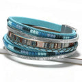 Multilayer Brown Leather Bracelet For Women Fashion Creative Bohemian Hand Woven Magnetic Clasp Bracelet
