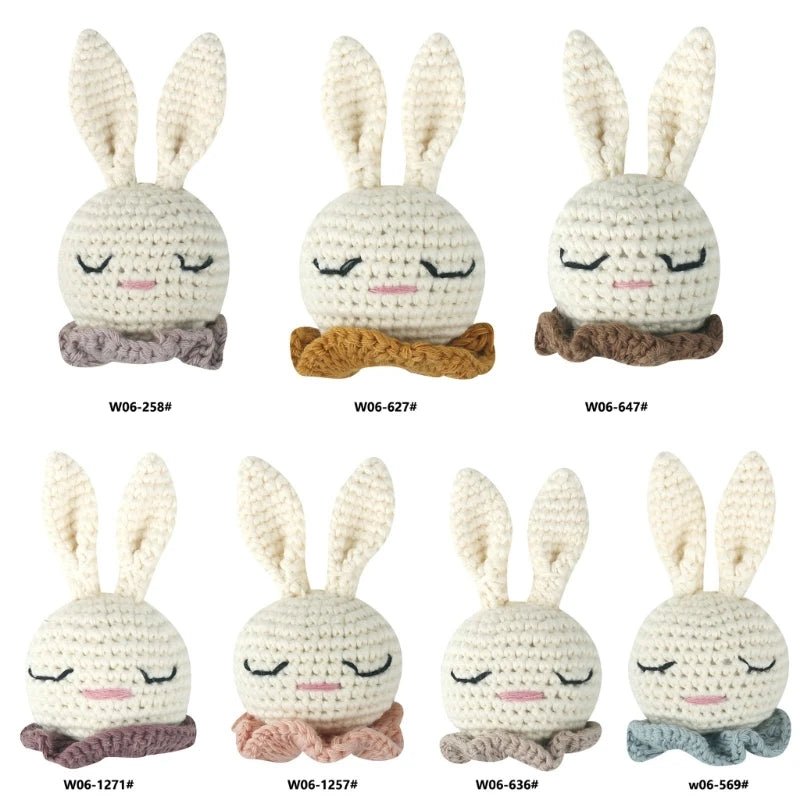Crochet Animal Baby Pacifier Clip Accessories Handmade Knitted Bunny Teether Beads Newborn Nipple Clip Dummy Soother Holder Toy