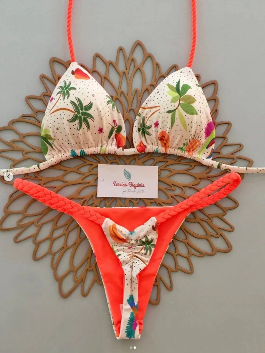Micro Bikinis 2026 Women Swimsuit New Sexy Swimwear Halter Bikini Set Brazilian Biquini Female Thong Beachwear Party Wear