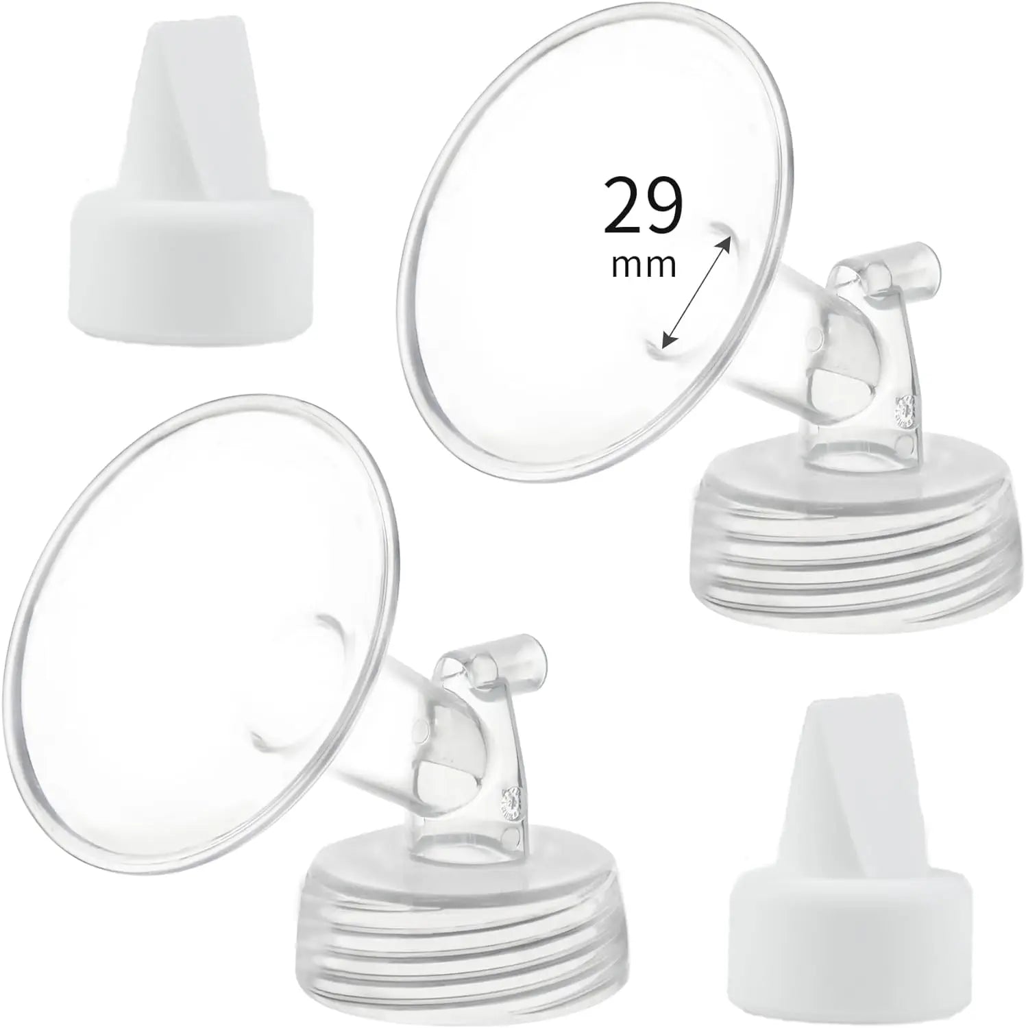 2 Flange and 2 Duckbill Valve Compatible with Spectra S1 S2 9 Plus Pump, Replacement Breast Pump Accessories