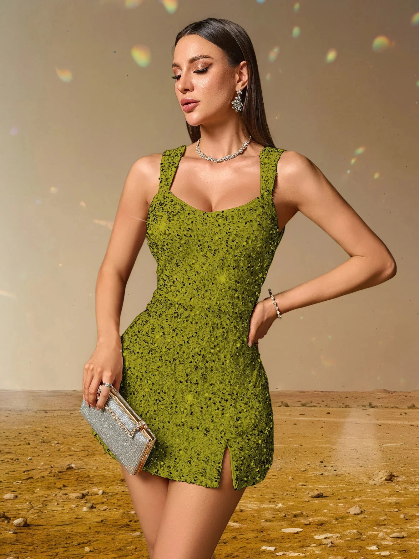 Women Low Slit Dresses Summer Shiny Sequins Evening Dress Sexy Elegant Party Dresses Cocktail Short Birthday Prom Dresses XSY225