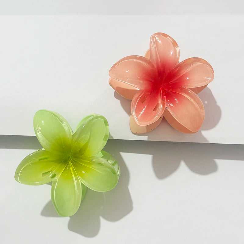 Bohemian Flower Hair Claw Clip For Women Sweet Floral Hair Claws Crab Clamp Barrettes Hawaiian Headwear Beach Accessories Girl