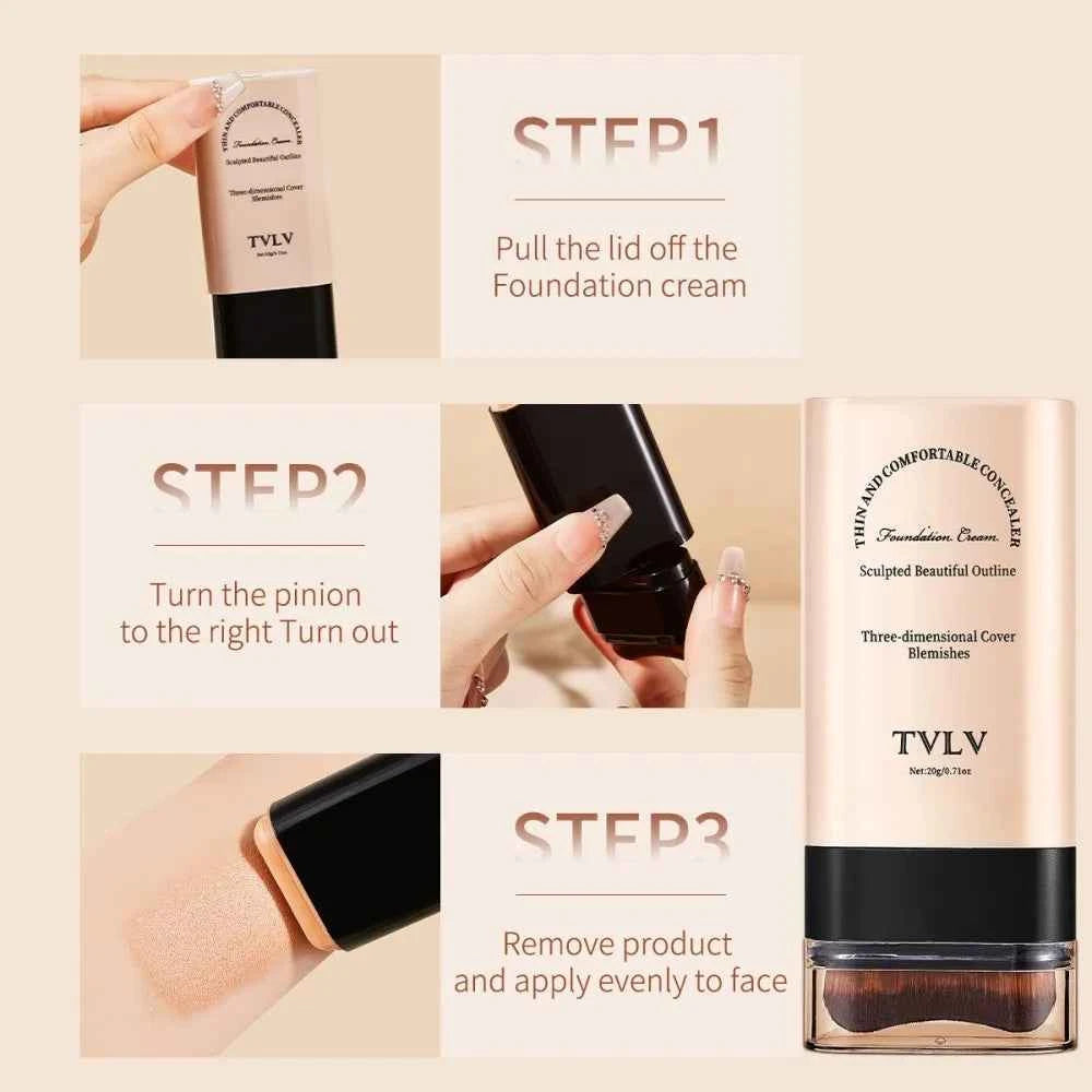 Skin Beauty Double-end Foundation Stick,Velvet Moist Light Concealer Foundation Long-lasting Flawless Makeup Face Beauty Makeup