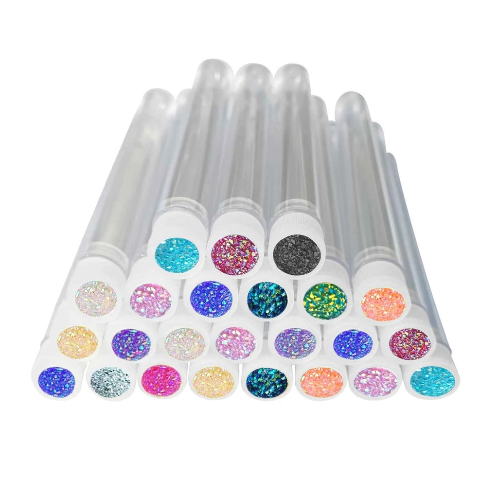 50Pc Reusable Eyebrow Brush Tube Eyelash Brush Eyebrow Brush Replaceable Dust-proof Sparkling Diamond Makeup Brush