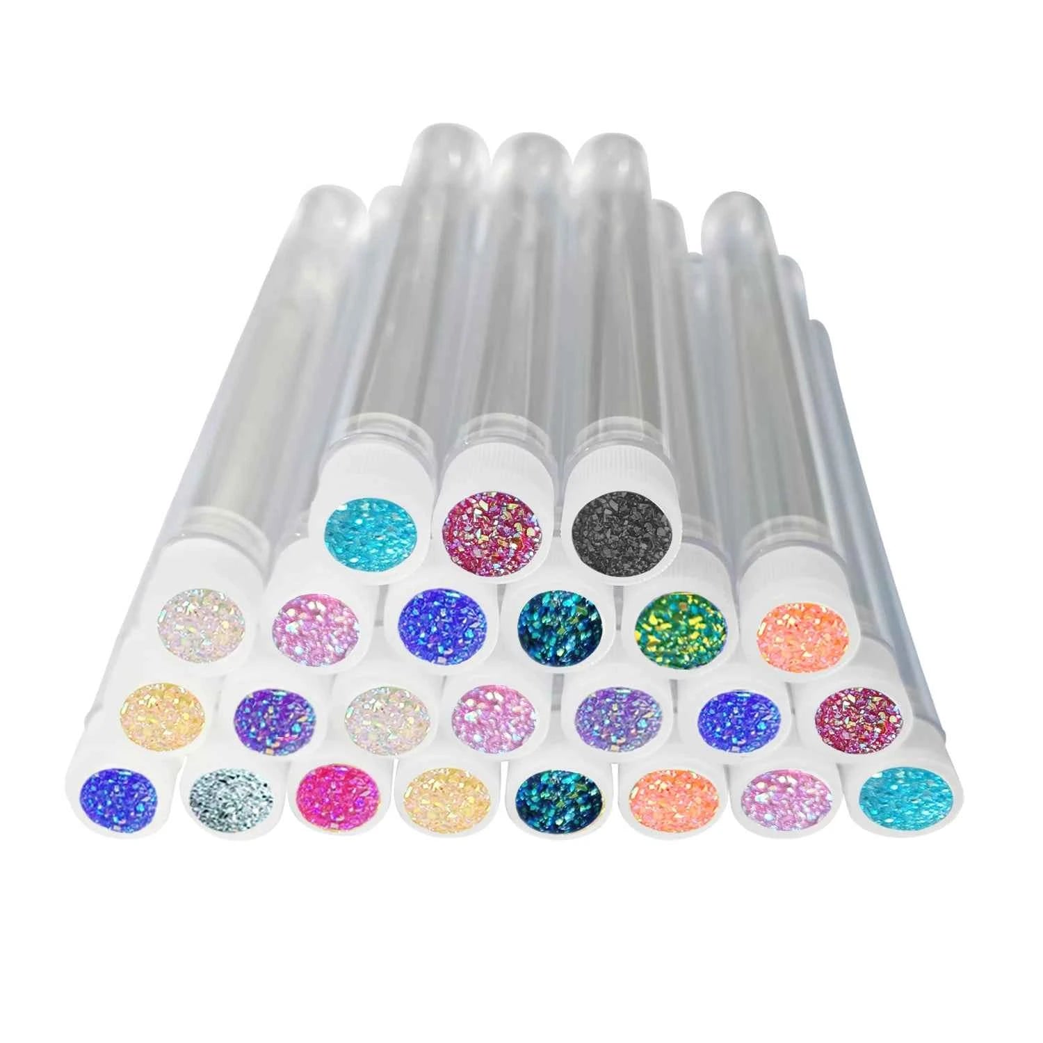 50Pc Reusable Eyebrow Brush Tube Eyelash Brush Eyebrow Brush Replaceable Dust-proof Sparkling Diamond Makeup Brush