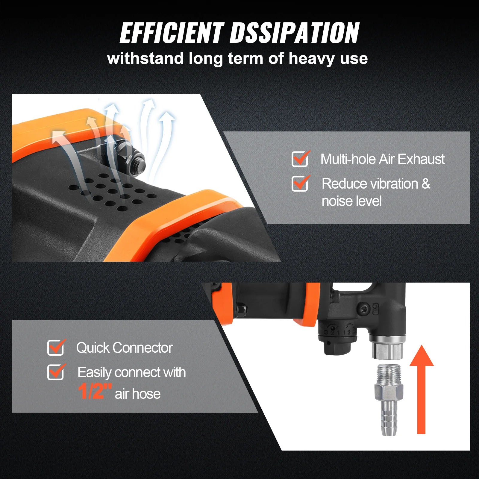 SucceBuy 1 Inch Air Impact Wrench High Reverse Torque Outpu Pneumatic Impact Gun for Heavy Duty Repairs and Maintenance Car Tire