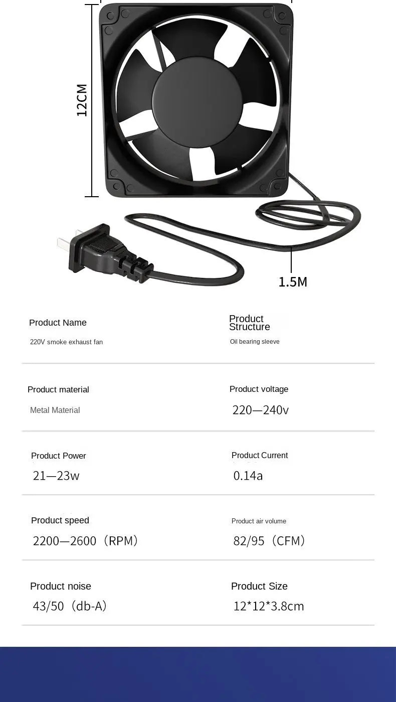 Adjustable Speed Solder Smoke Absorber ESD Fume Extractor Fan Pipe Duct Exhuast Fan with 2M Pipe Tub Ventilation Fan
