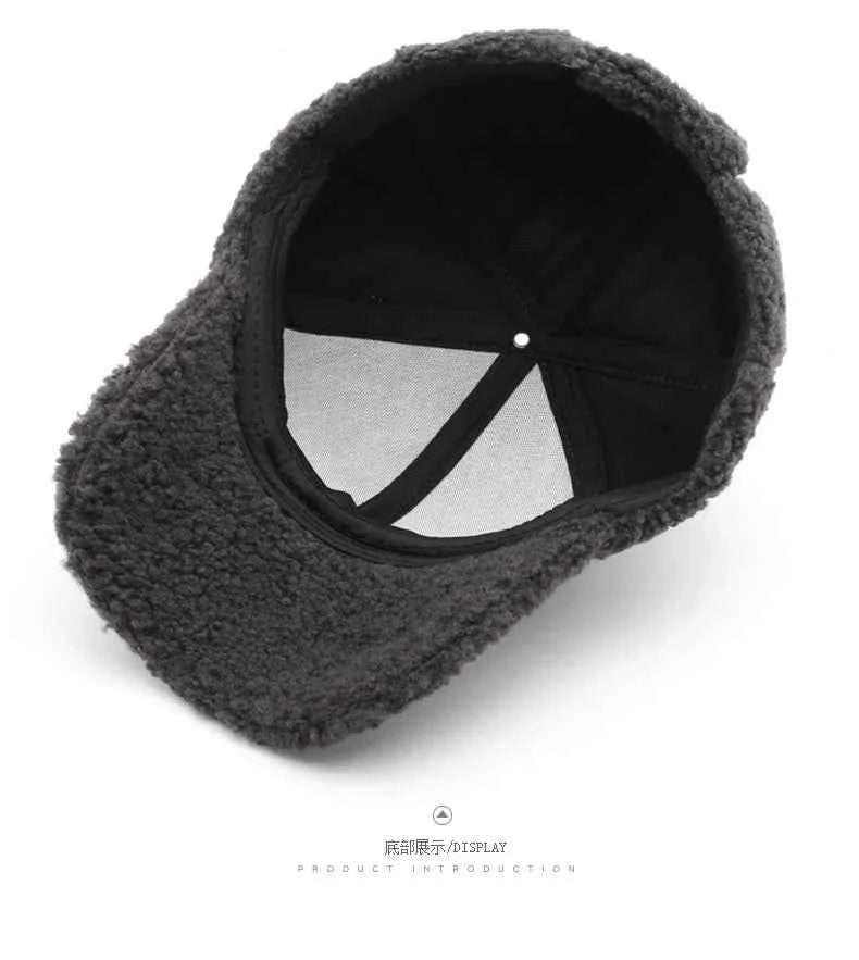 Autumn Winter Baseball Cap Women Artificial Lamb Wool Hats Keep Warm Cap Plush Baseball Caps Spring Baseball Cap Solid Sunshade