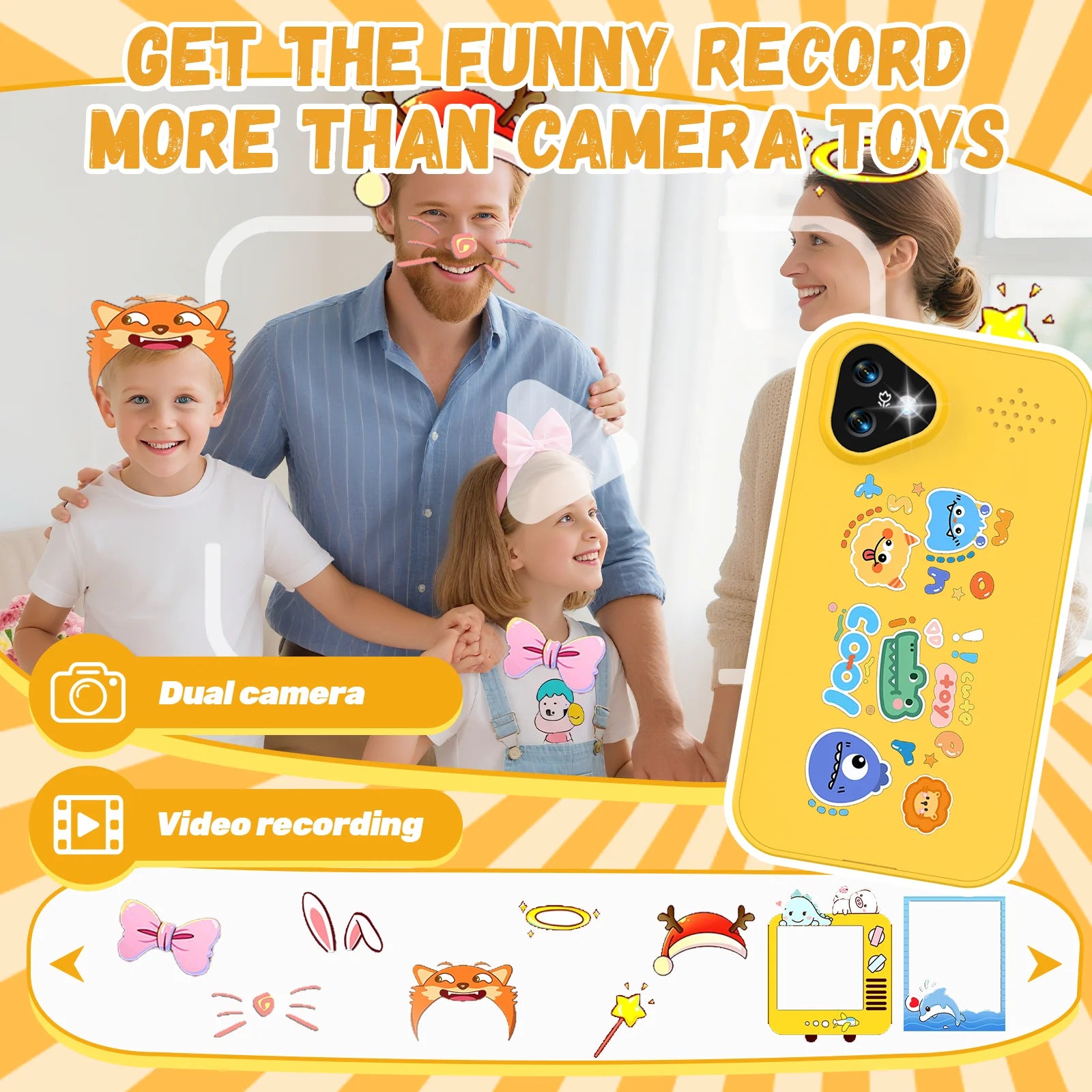 Kids Smartphone Toys, Kids Learning Toys with Dual Cameras, Kids Storytelling Phones, Early Childhood Educational Toys