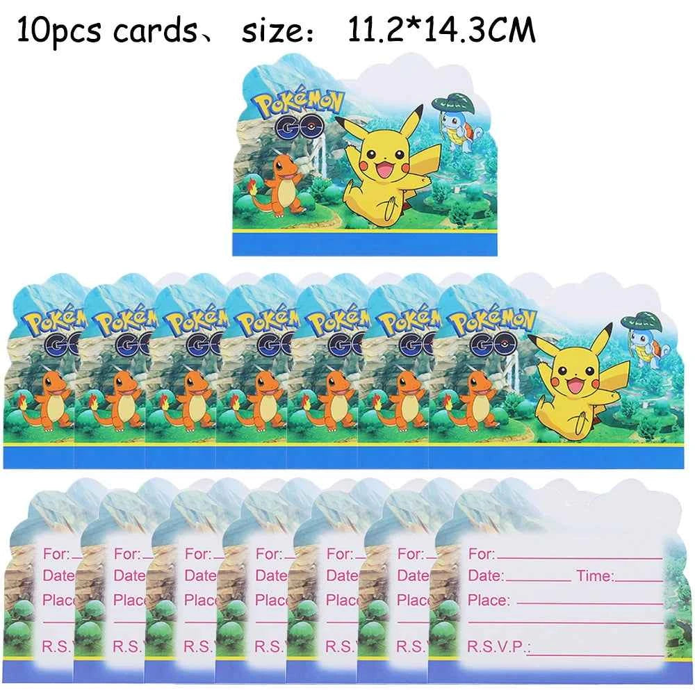 Pokemons Party Birthday Decoration Happy Pikachu Theme Tableware Cups Plates Balloons Banner Supplies Kids Favors Baby Shower