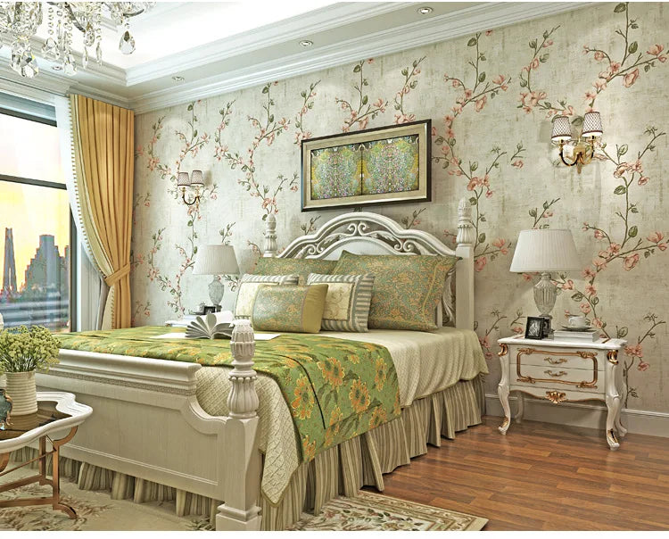 Home Improvement Wall Painting Wallpaper Contact Paper Bedroom Living Room 3D Floral Wall Papers home decor papel de parede