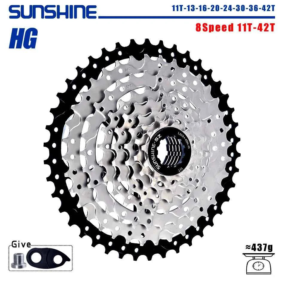 SUNSHINE Bicycle Cassette 8/9/10/11/12Speed Freewheel HG Structure Sprocket 32/36T/40T/42T/46T/50T/52T Flywheel For SHIMANO/SRAM