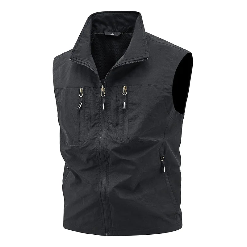 2026 New Waistcoat Men Middle-Aged Outdoor Fishing Summer Vest Casual Thin Tooling Waistcoat Large Size 5XL Vest