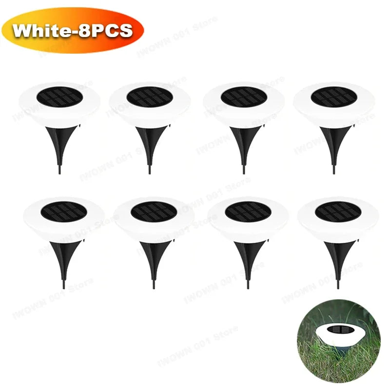 Waterproof Solar Garden Lights Outdoor Use Landscape Lighting for Driveway Lawn Walkway Base Light Solar Powered Garden Decor