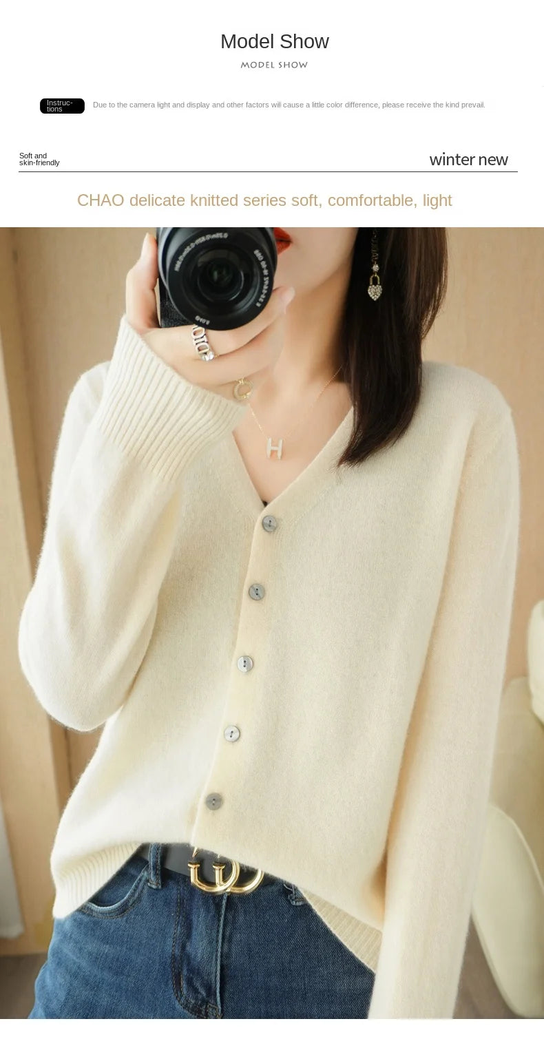 Women Cardigans 2025 Autumn Winter Single Breasted Knitwears Long Sleeve Warm Knit Cardigan Korean Fashion Spring casual Sweater
