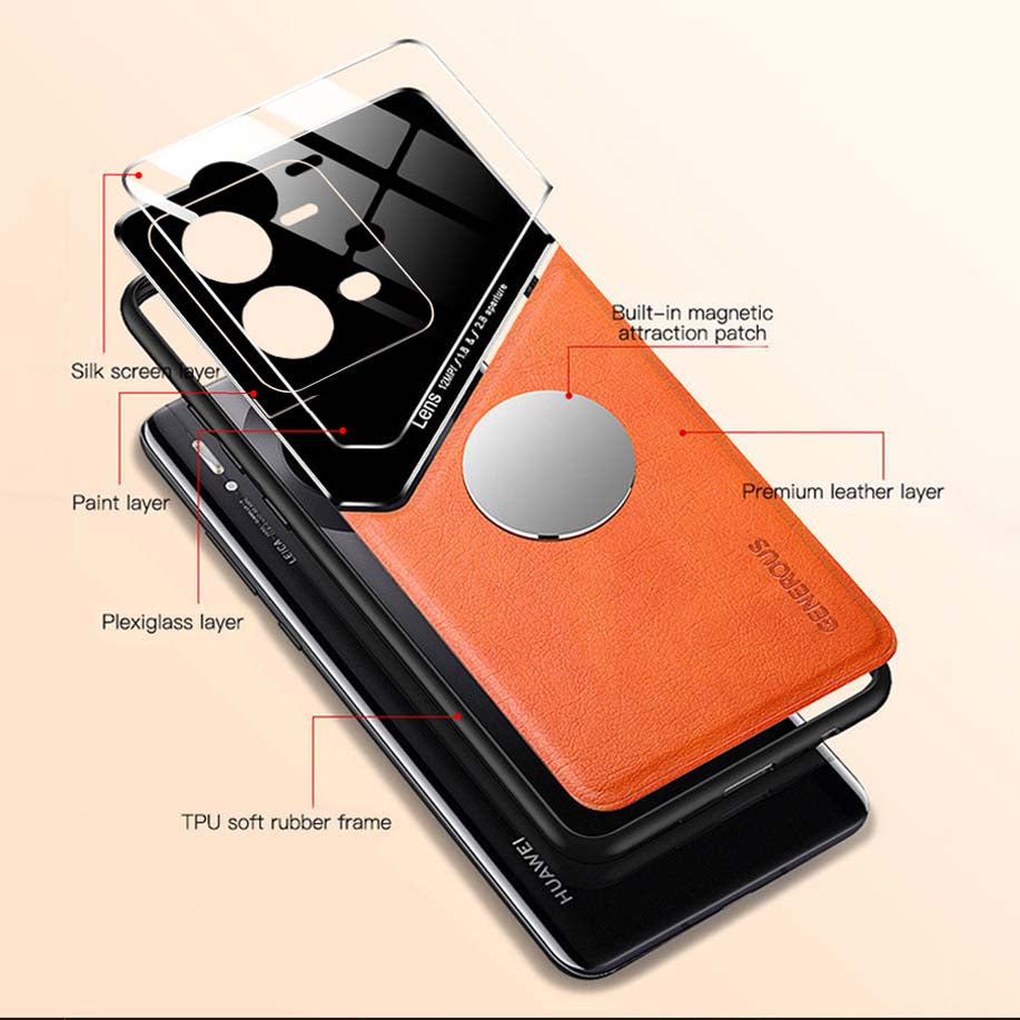 Luxury Magnetic Leather Glass Phone Case For VIVO V25 V25E Pro Ultra Thin Soft Matte Back Camera Protector Film Cover Shell