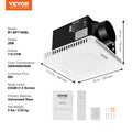 SucceBuy Bathroom Exhaust Fan 80/110CFM High-Efficiency Ventilation 1.5sones Low Noise Operation Energy-Saving Bathroom Ceiling