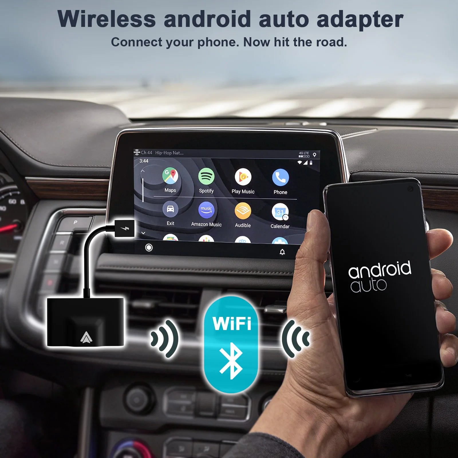 Wireless Android Auto Adapter for Wired Android Auto Car & Android Phones, Android Auto Dongle Convert Factory Wired to Wireless