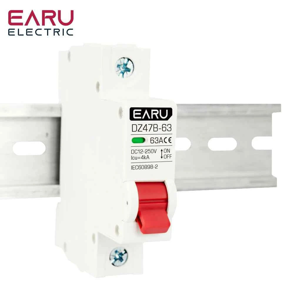 1P 2P DC MCB 12V 24V 48V Circuit Breaker Battery Car Protector DZ47 DC Positive Negative Pole Rotection  Protect Switch Isolator