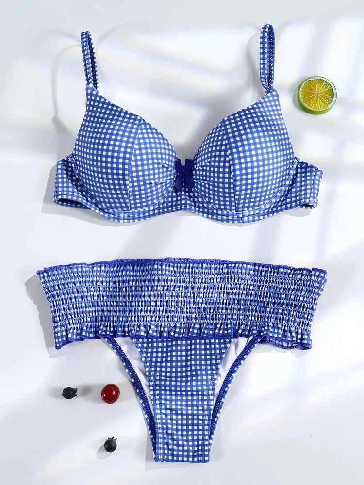 Triangle Bikinis Bow Swimsuit Women Sexy Swimwear Bandage Bikini Set Summer Biquini Female Beachwear Low Waist Thong Swimsuits