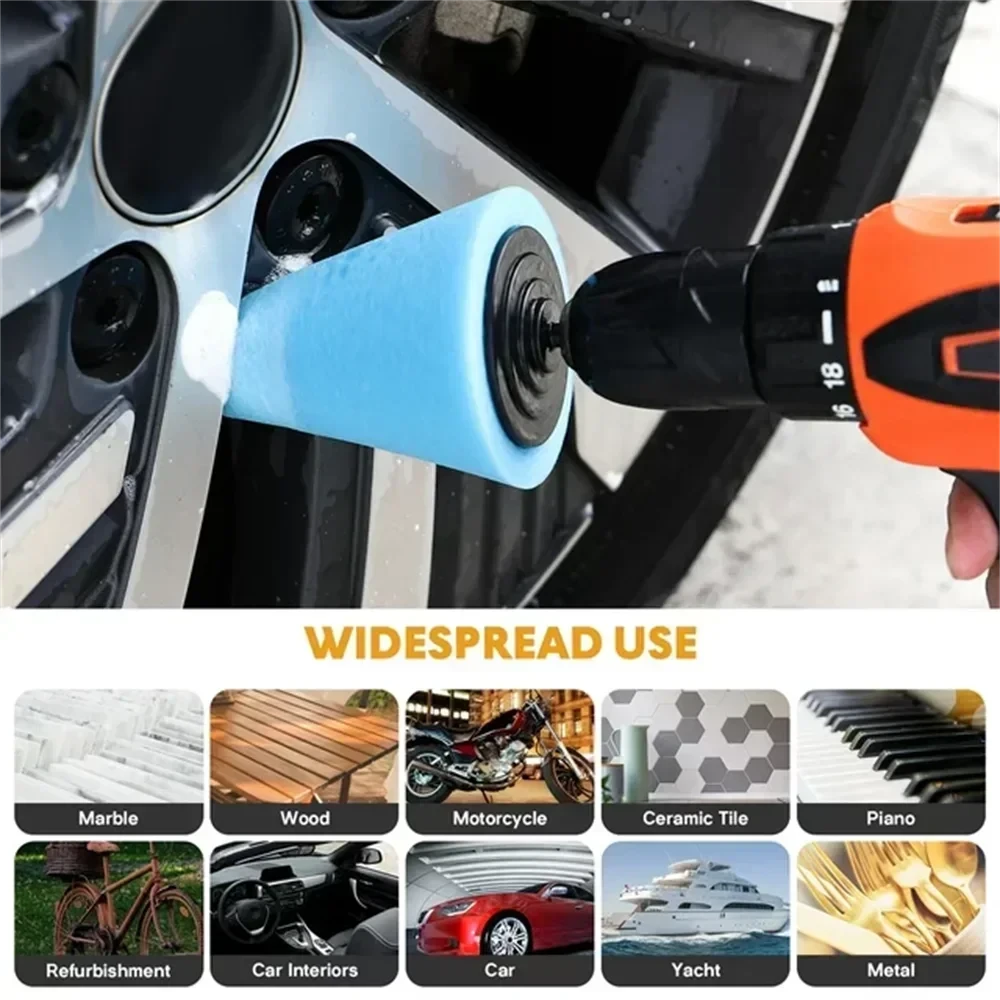 2pcs Car Hub Polishing Sponge Grinding Head Metal Plastic Grinding Conical Sponge Polishing Sponge Wheel