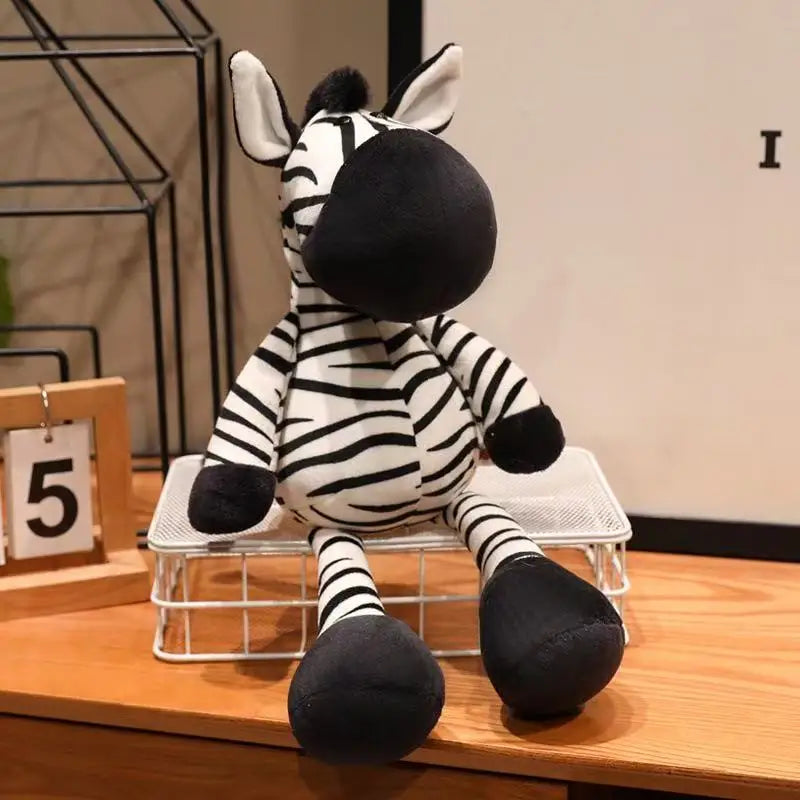 25CM Kawaii Jungle Animal Plush Toys Forest Animal Plush Dog Zebra Elephant Lion Fox Giraffe Children's Toys Doll Birthday Gift