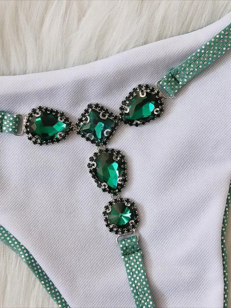 Extreme Mini Micro G String Diamond Bikini Women Swimsuit Female Swimwear Two Pieces Bikini Set Halter Bathing Suit Swim Lady