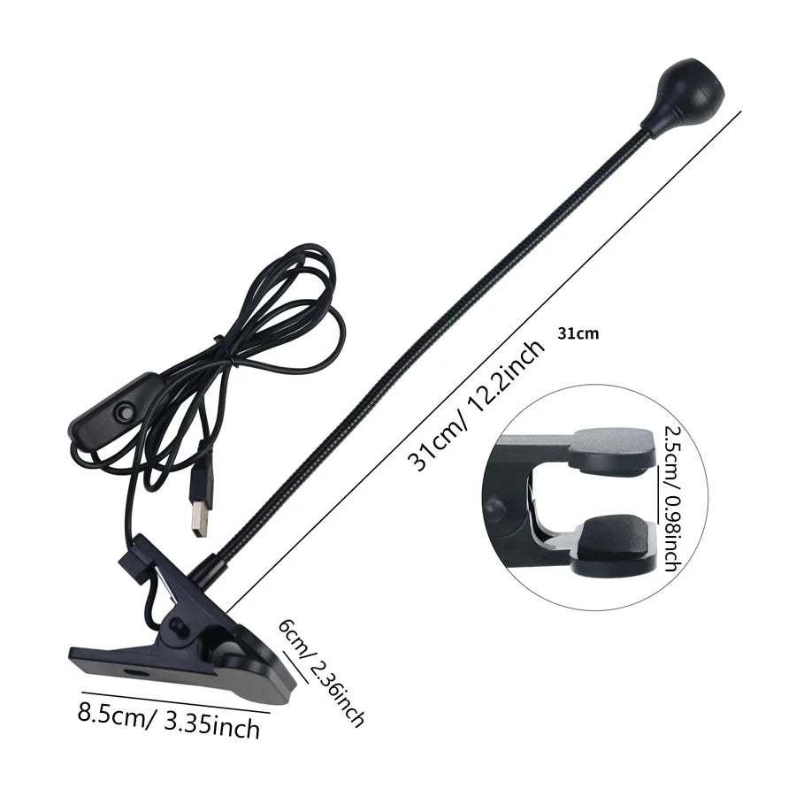 3W UV Nail Lamp 395nm LED Clip-on Flexible 360° USB Portable Desk Light Manicure Salon Dryer Curing for Gel Nails Resin Art Gift