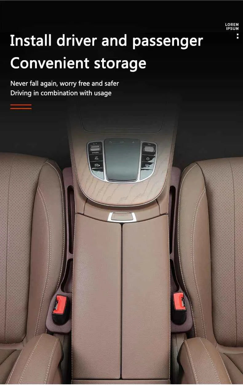2pcs Car Seat Gap Filler Organizer Waterproof Car Seat Gap Plug Strip with 2 Grooves Seat Gap Storage Auto Interior Accessories