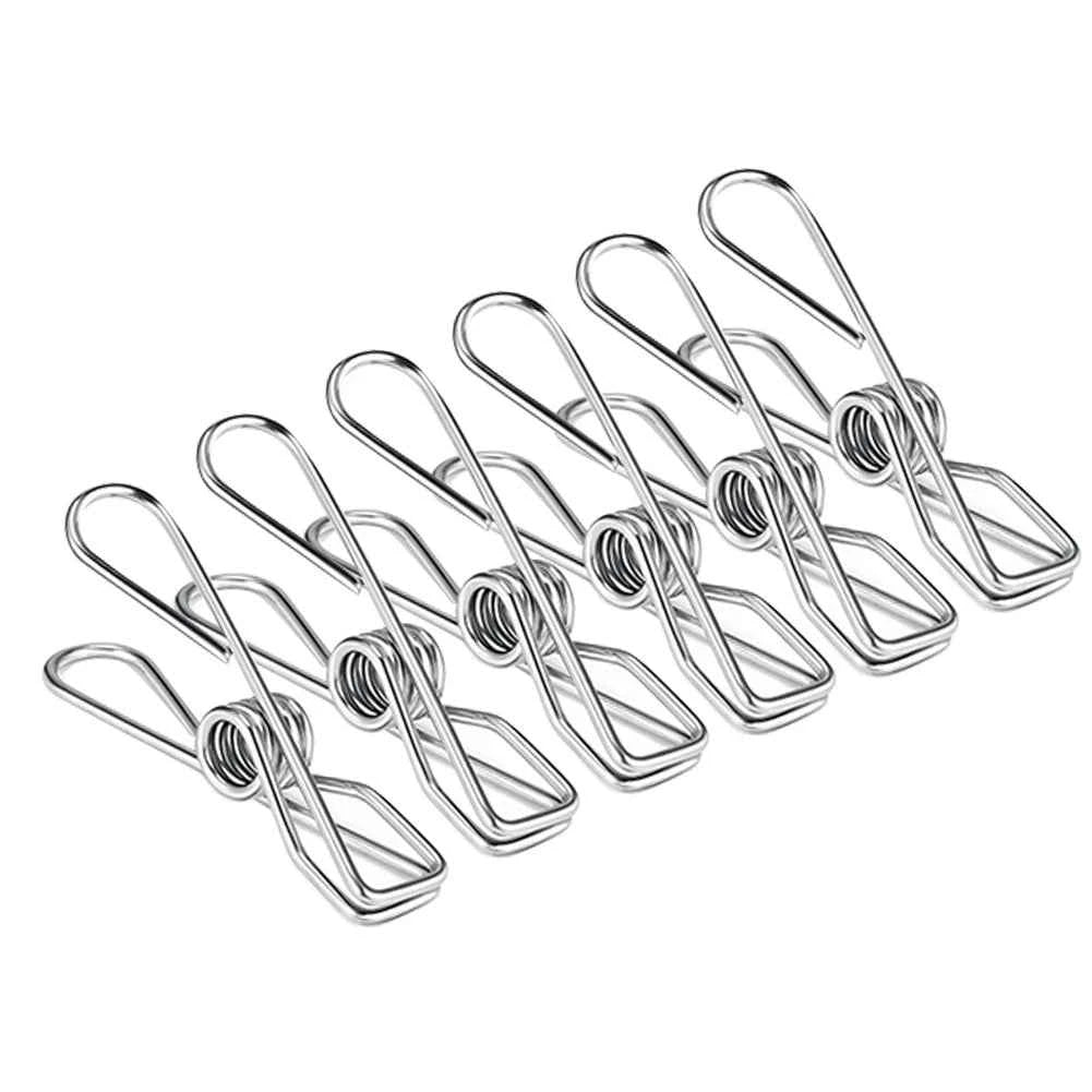 5CM 6CM Stainless Steel Clips 10/20/40 Clothes Pins Pegs Holders Clothing Clamps Sealing Clip Household Multipurpose Clothespin