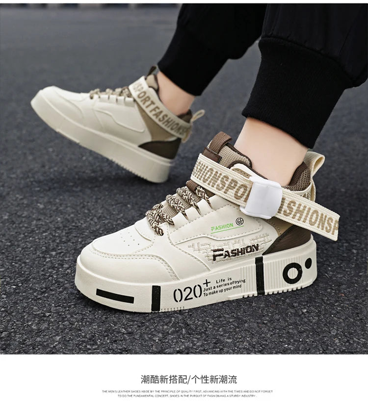 Kids Fashion Sports Shoes Boys High Top Board Shoes Leisure Breathable Outdoor Children Running Sneakers boys Child Casual Shoes