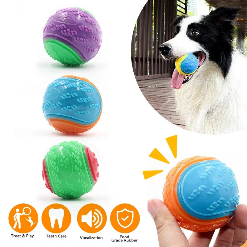 TPR Squeaky Dog Ball Toy – Teeth Cleaning & Tough Chew