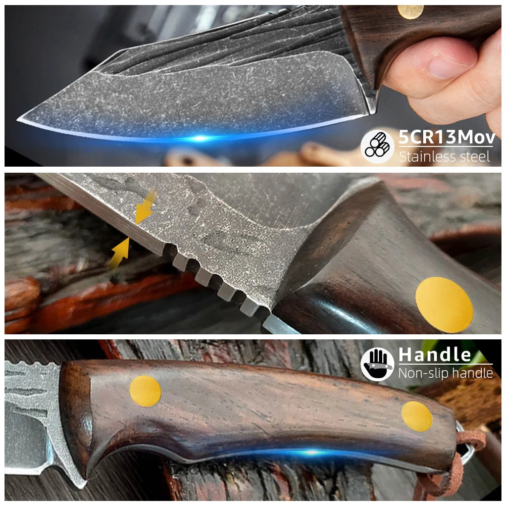 Handmade Forged Knife 4inch High Carbon Steel Mongolia Paring Knife Boning Knifes  Meat Cleaver Butcher Knife Chef Knife